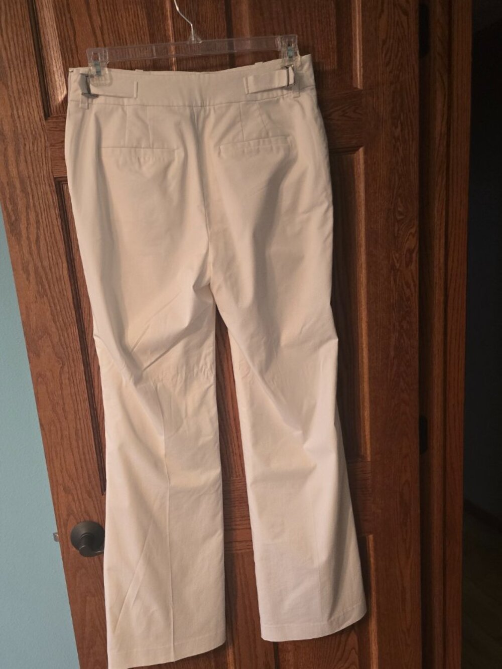 Ann Taylor White Fully Lined Dress Pants Size 8 with Waist Clips EUC